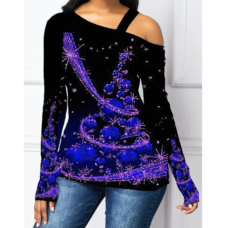 Cold Shoulder Christmas Tree Shirts 