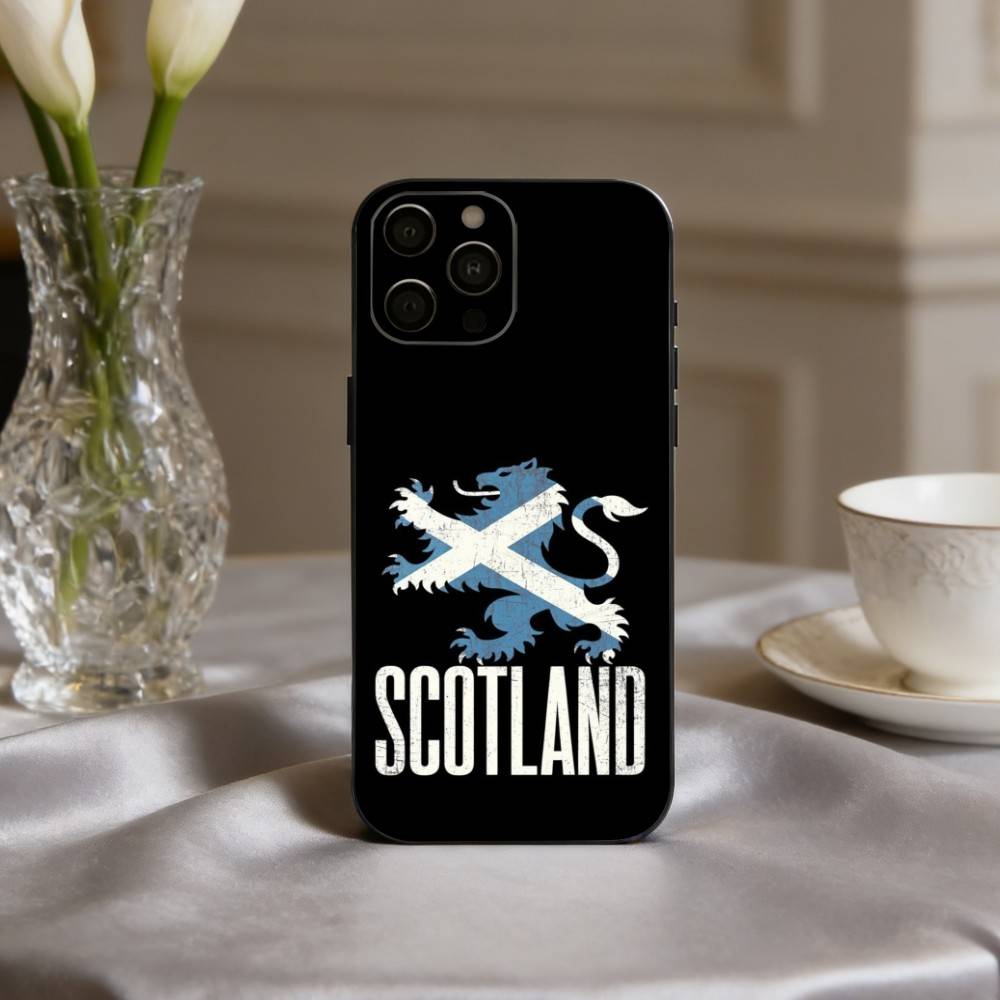 S-Szkocja S-Szkocki-H F-Flaga Etui na Telefon Dla iPhone 17,16,15,14,13,12,11 Plus,Pro Max,XS,Miękki Silikon Czarna Pokrywa