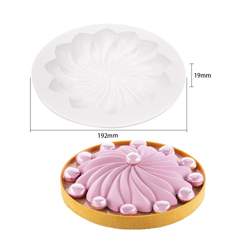 6 Cavity Geometry Spiral Flower Silicone Mold Whirlwind Bakeware Mold DIY Chocolate Baking Tools Cake Decoration Accessories