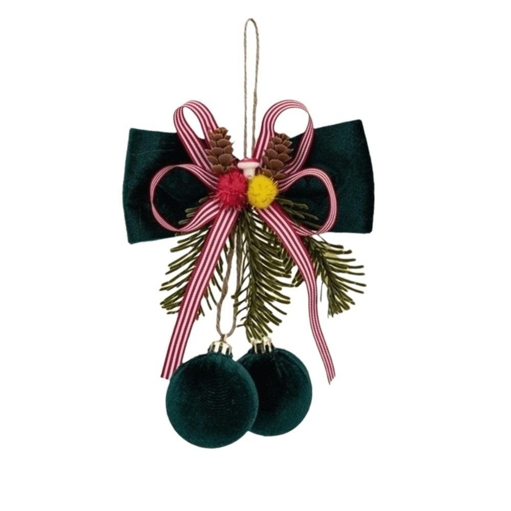 Velvet Christmas Hanging Decoration Wine Red Bow Ornament Christmas Tree Decoration