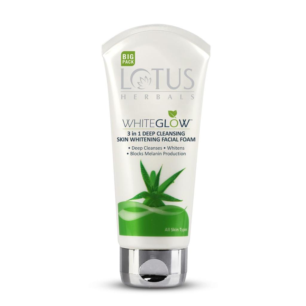Lotus Herbals 3 In 1 Deep Cleansing Facial Foam | Face Wash For Women & Men | Blocks Melanin Production | Acne & Oil-Control | Fades Dark Spots | F