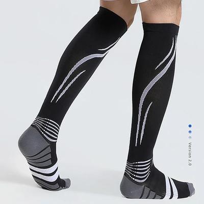 1 Pair Sports High Compression Socks For Men And Women 20-30 Mmhg, Knee High Nurse Pregnant Running Medical And Travel Athletic