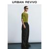 UR Men's 2024 Autumn Color-Blocked Textured Short-Sleeve Knit Shirt