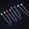 Men Rhinestone Pin with Gold Silver Tassel Jewelry Luxury  Clothes Accessory for Suits Shirts Collar Wedding