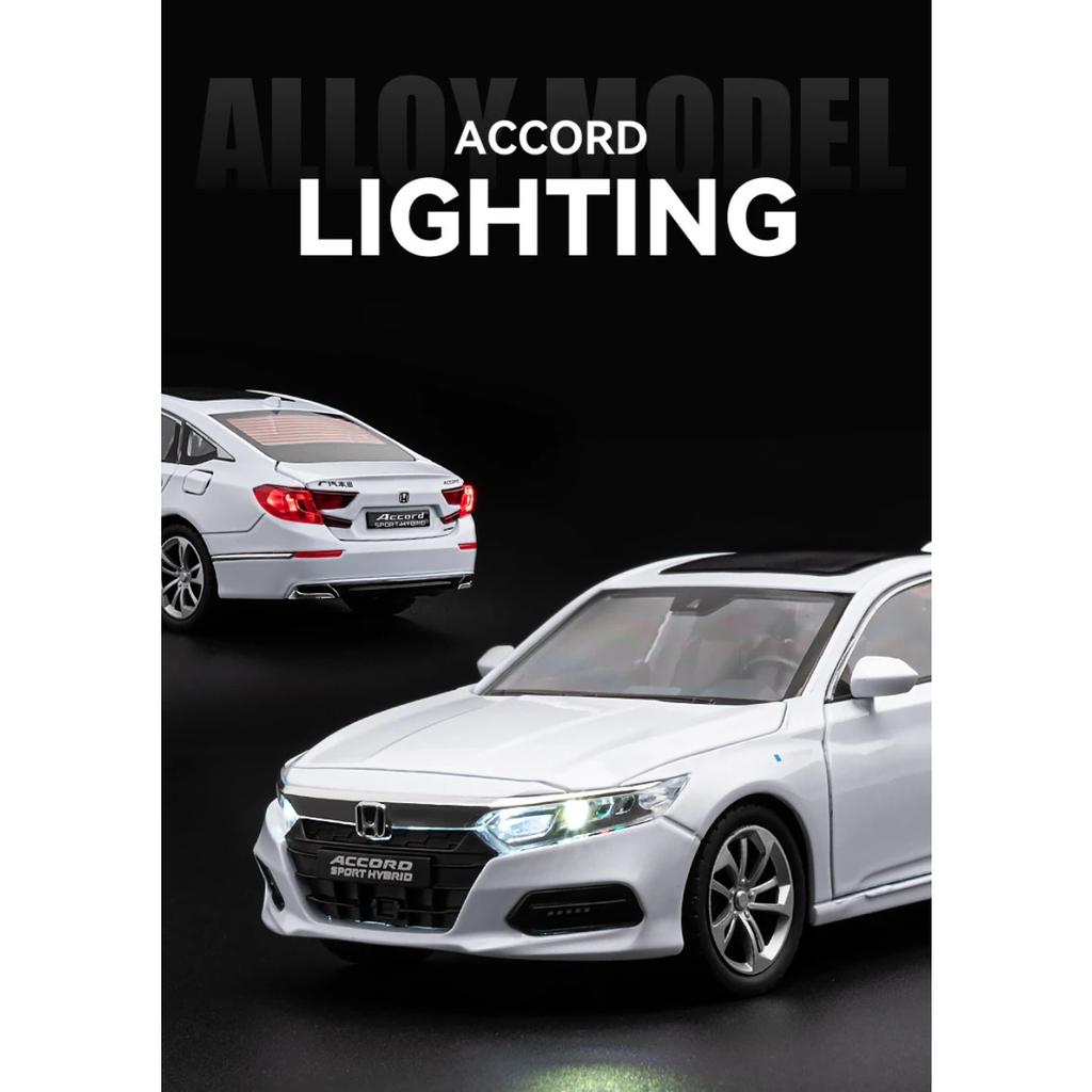 1/24 HONDA Accord Alloy Car Model Diecasts & Toy Vehicles Metal Car Model Simulation Collection Sound and Light Childrens Gifts