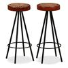 Bar Stools - VIDAXL - Genuine Leather - Brown and Black