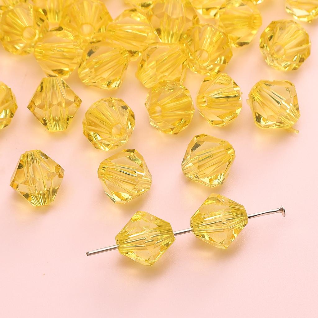 Handmade Beads Diamond-shaped Faceted Beads Acrylic Transparent Irregular Faceted Round Beads Beads DIY Bracelet Cell Phone Chain Jewelry Loose Beads