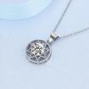 925 Sterling Silver Octagonal Round Pendant Sparkling Zircon Women's Necklace Birthday Party Gift Jewelry Accessories