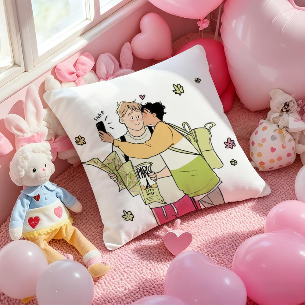 Cartoon H-HeartstopperS Cushion Cover Pattern Printed Pillowcase for Living Room Sofa Cushion Cover & Bedroom Decor