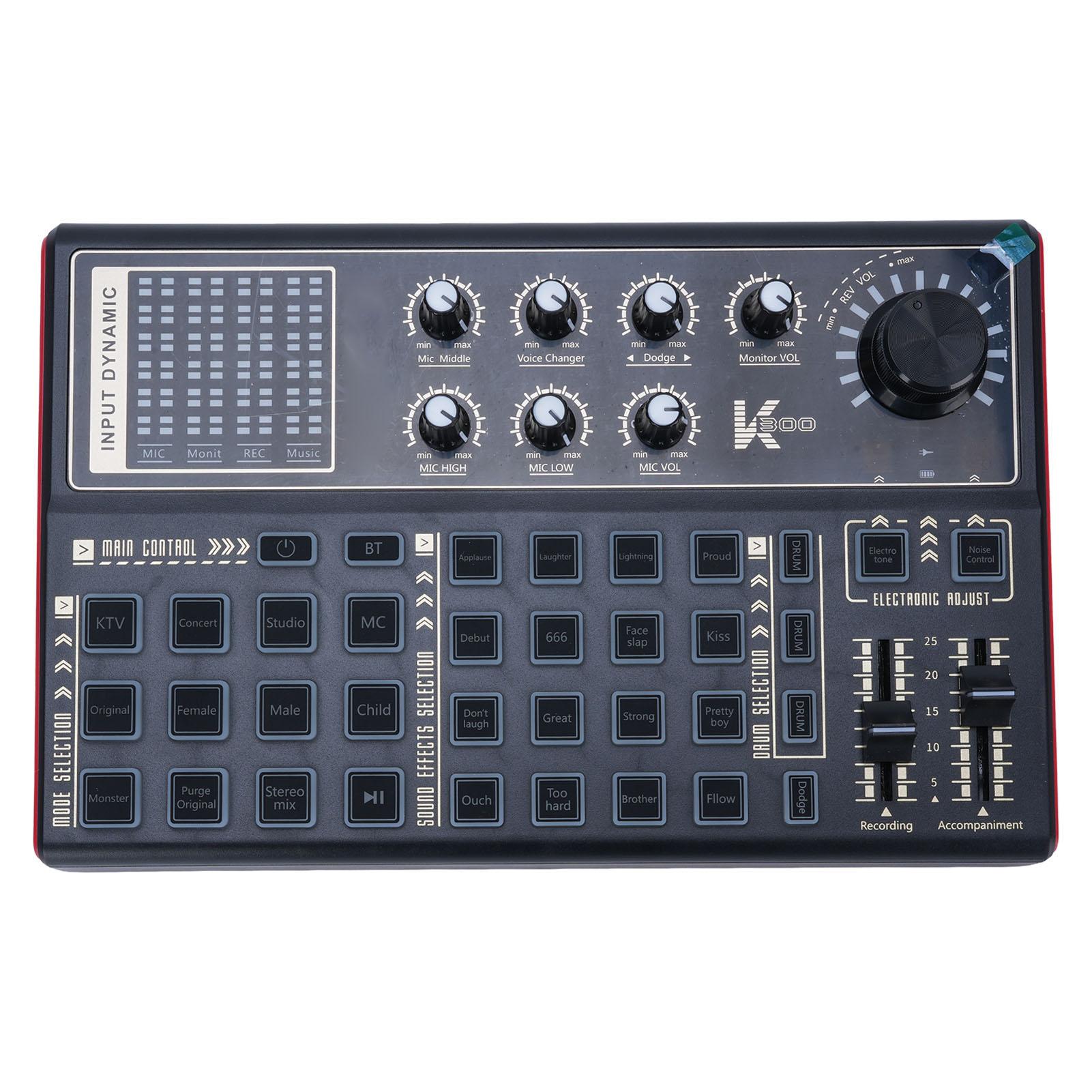 

Компьютерная звуковая карта Live Multi DJ Mixer Эффекты Voice Changers Светодиодная подсветка Звуковая плата для компьютерной игры