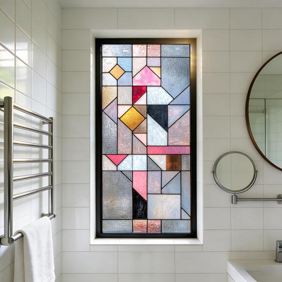 Static Glass Sticker Glue-Free Installation Electrostatic Window Film No Residue Waterproof Sunproof Privacy Film Day & Night Privacy Protection &