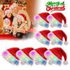 5 Stück Lustige leuchtende LED-Weihnachtsmütze Plüsch-Nikolausmützen mit hellen Lichtern Neujahrs-Festliche Feiertagsparty-Zubehör für Erwachsene Kinder
