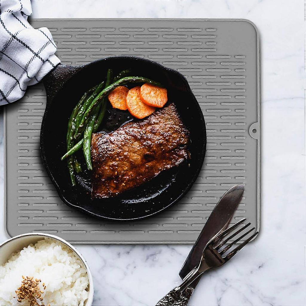 Large Silicone Placemat Dish Drying Mat Kitchen Draining Table Drain Mat Sink Non-slip Pad Durable