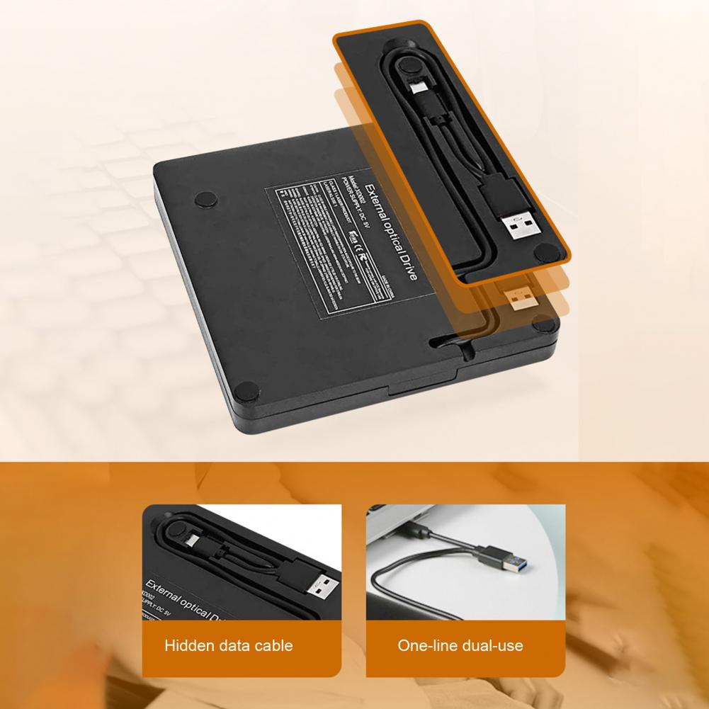 Useful DVD Burner Adapter  Strong Compatibility Universal External Optical Drive  USB3.0 Type-C Driver-free DVD Burner Adapter