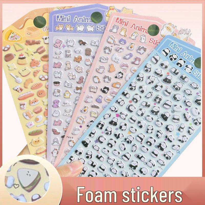 Korean Cartoon 3D Bubble Stickers: Cute Cat & Puppy Animal Decorations for Phones