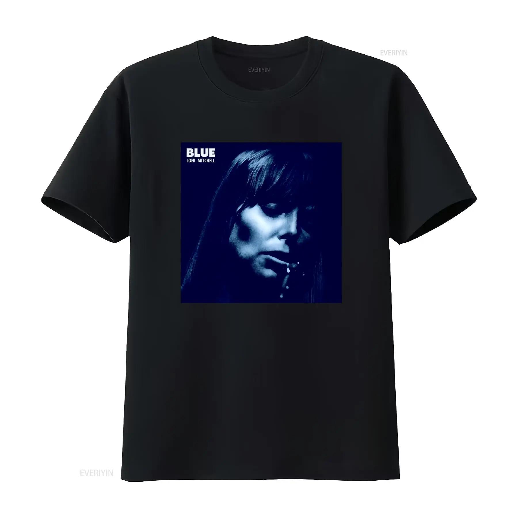 Joni Mitchell Blue T Shirt for Women Stylish and Comfortable vintage Washed streetwear Versatile Breathable - Men s Summer Co... S разноцветный