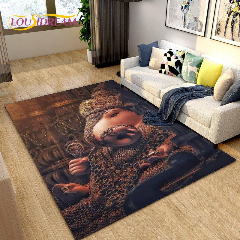 Elephant Ganesha Series  Area Rug Large,Carpet Rug for Living Room Bedroom Sofa Doormat Decoration,kids Play Non-slip Floor Mat