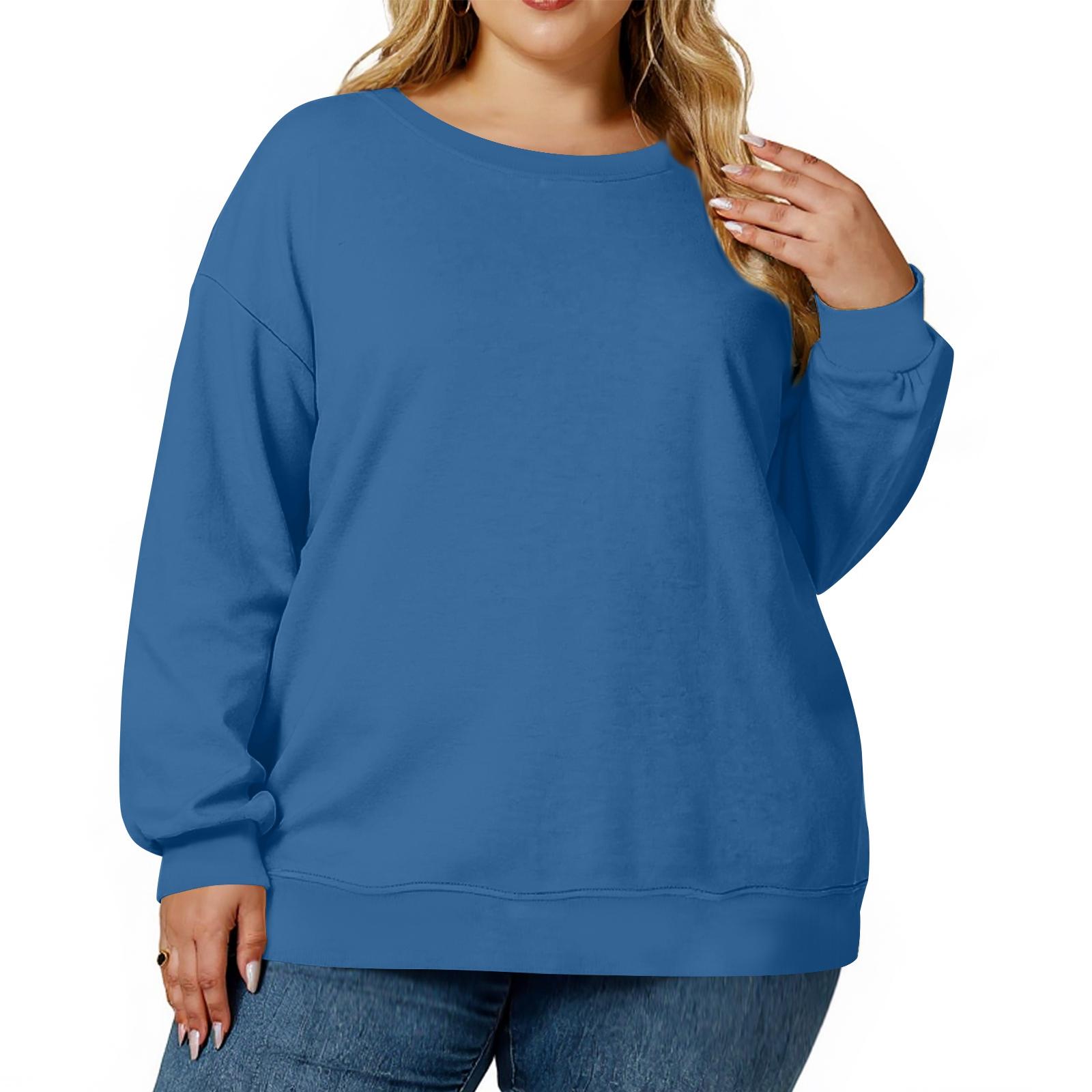 

Plus Size Sweatshirt For Women Oversized Crewneck Long Sleeve Pullover Tops XL