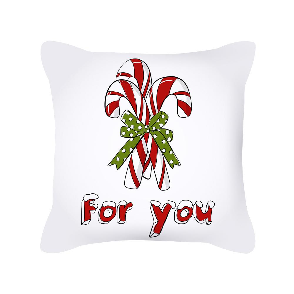 Nordic Style Christmas Pillow Cover Peach Skin Cartoon Santa Claus Office Sofa Cushion Cover Home