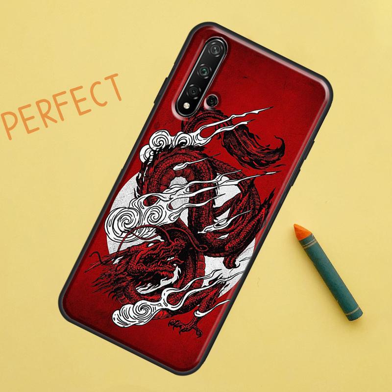 Chinese Style Crane Dragon For Huawei Nova 5T 9 10 SE 7i 8i 11i 12i Y60 Y61 Y70 Y72 Y73 Y90 Y91 P20 P30 P40 Lite Case