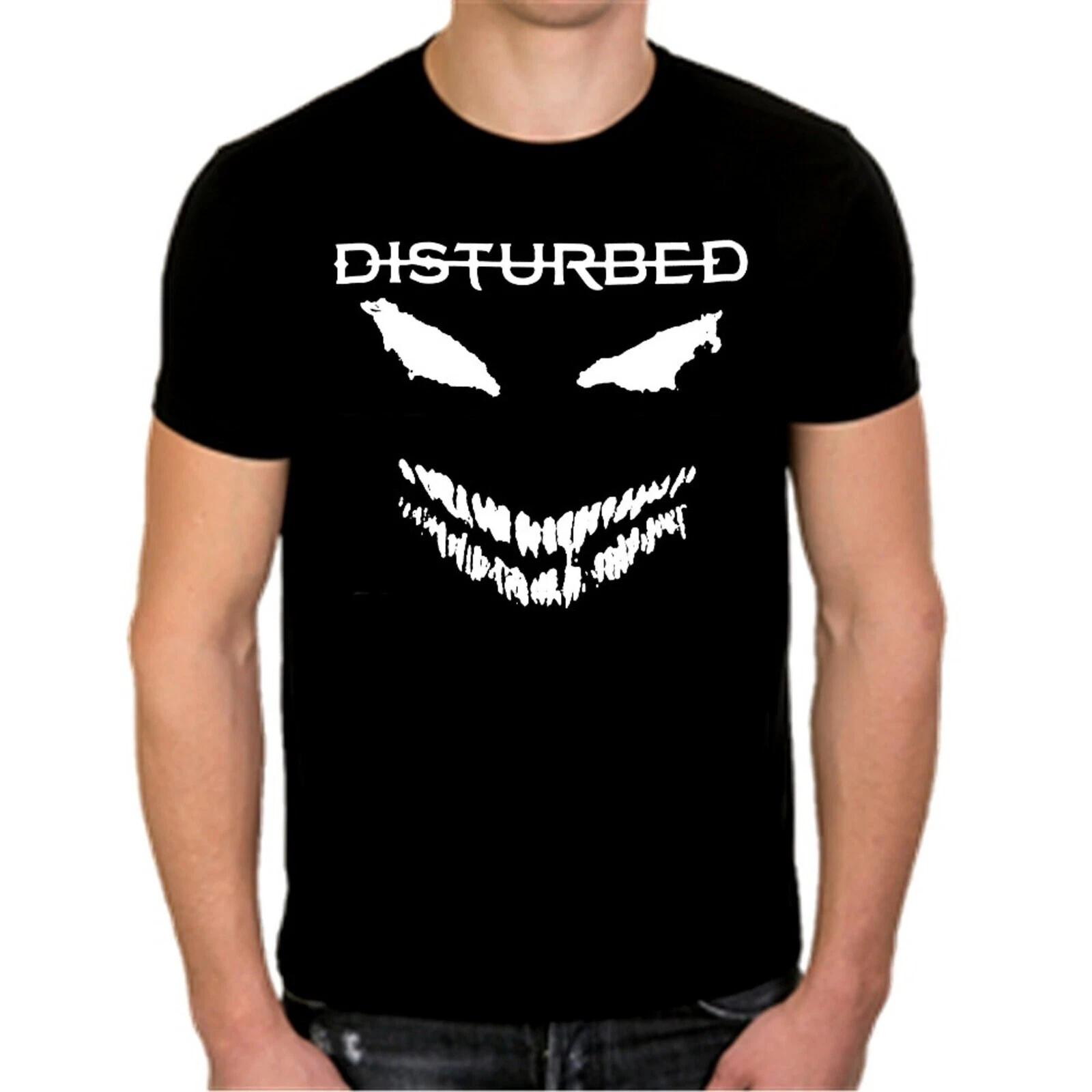 DISTURBED cd lgo WHITE SCARY FACE Official Black SHIRT Size LRG new S