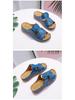 2022 Women's Retro Thick-Soled Sandals - European and American Style, Solid Color, Sizes 43-44