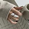 Hip Hop Silver Color Double-layered Cuff Finger Rings For Women Punk Fashion New Jewelry Gift Party Music Festival