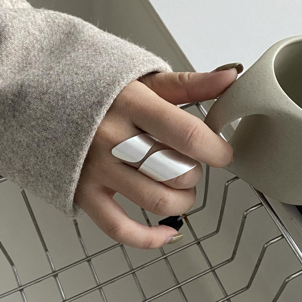 Hip Hop Silver Color Double-layered Cuff Finger Rings For Women Punk Fashion New Jewelry Gift Party Music Festival