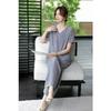 Elegant Mother's Summer Outfit: Dignified Short-Sleeve Top & Wide-Leg Pants Set for Middle-Aged & Elderly Women