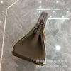 Cross-border Lychee Pattern Color Matching Platinum Bag Cowhide Women's Bag Contrasting Color Handbag Large Capacity Shoulder Crossbody Wedding Bag