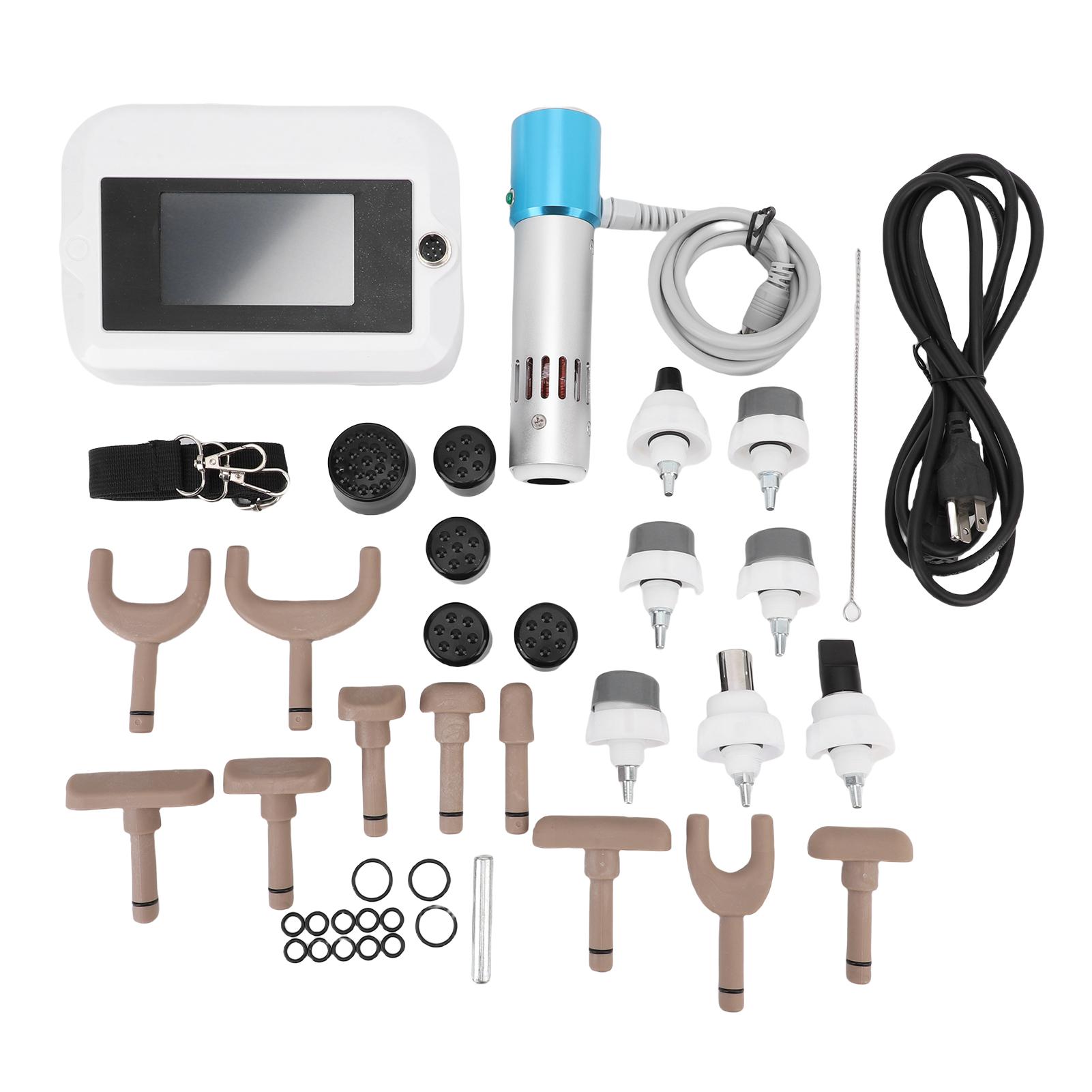 

Electromagnetic Extracorporal Shockwave Machine Chiropractic Adjusting Tool Spinal Massager with 17 Heads Blue Handle