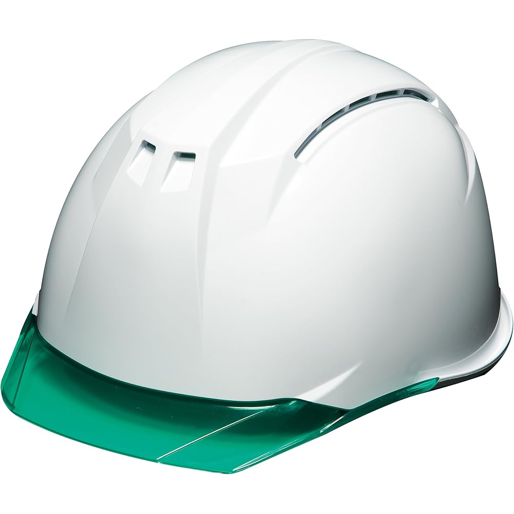 DIC AA11EVO-CW Helmet with Vents, Clear Visor, Styrofoam Liner White/Green