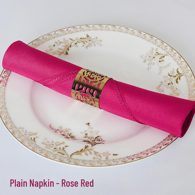 Solid Color Red White Blue Plain Weave Cloth Napkin for Western Restaurants