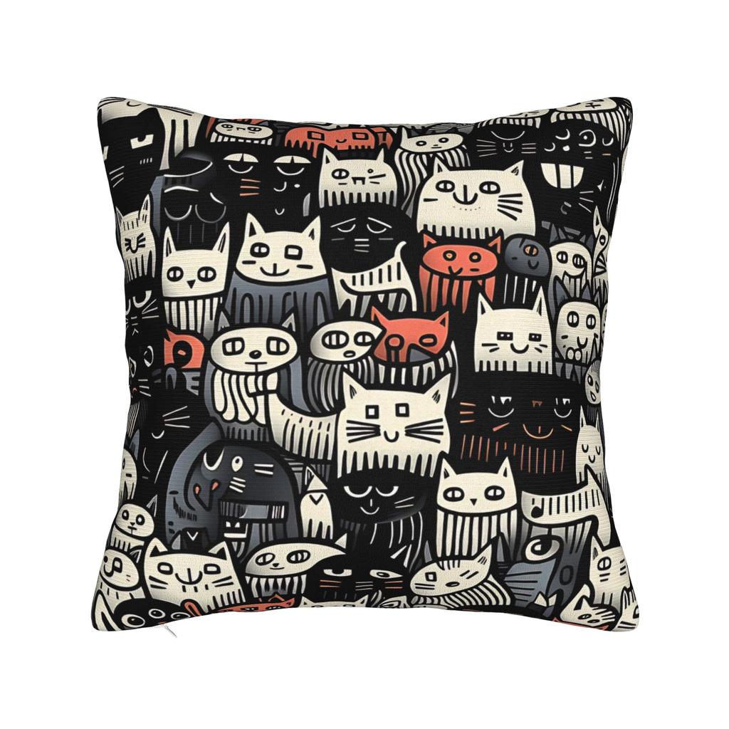 Kittens In the Wild Pillowcase Polyester Cushion Cover Decoration Cats Pattern Pillow Case Cover Sofa Drop Shipping Xcm