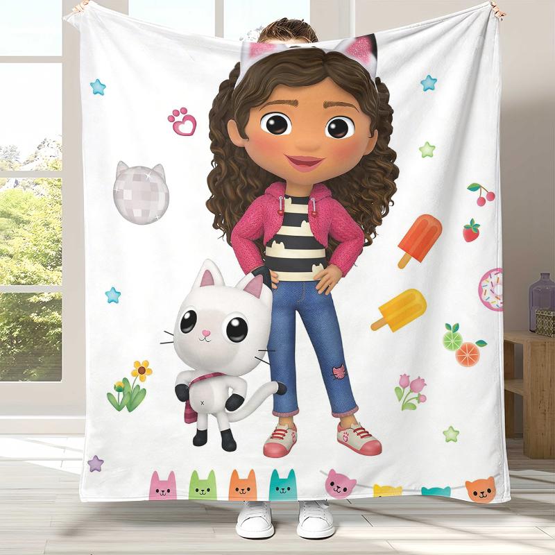 Coperta Morbida in Flanella, Ragazza Cartone Animato, Casa delle Bambole Gabby, Coperta Plaid Calda in Peluche Ultra Morbido per Casa, Camera da Letto, Letto, Divano, Campeggio, Picnic