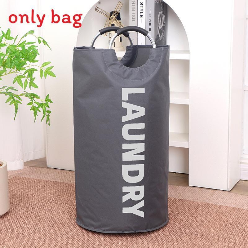 

Collapsible Portable Round Laundry Basket Oxford Cloth Waterproof Bag Storage Grey,82L