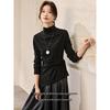 Mohan Yimei Classic Semi-High Collar Side-Tie Long Sleeve T-Shirt