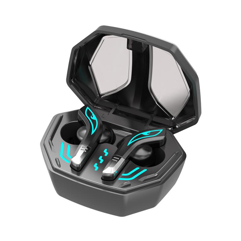 Drahtloses Bluetooth 5.2-Headset, Stereo-Sound, niedrige Latenz, Gaming-Bluetooth-Headset, Rauschunterdrückung, Mini-Ohrhörer-Kopfhörer mit Mikrofon