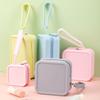 Fashion Solid Color Coin Purse Square with Zipper Storage Bag with Handle Silicone Makeup Bag Multi-Purpose Use