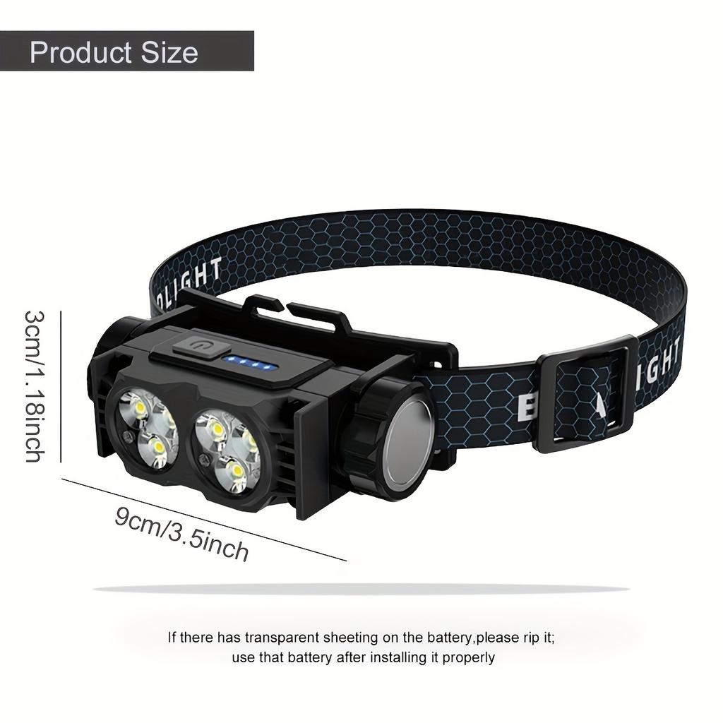 Lightweight and Ultra Bright Headlights with Multi-mode Magnetic Suction and Rotatable Head for Long-distance Night Fishing and Running Maintenance
