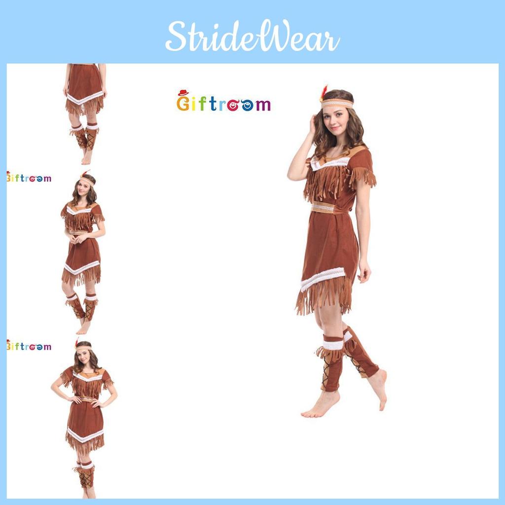 Adorable Womens Caveman Costume Set Featuring Stunning Fringe Design In Polyester Fabric