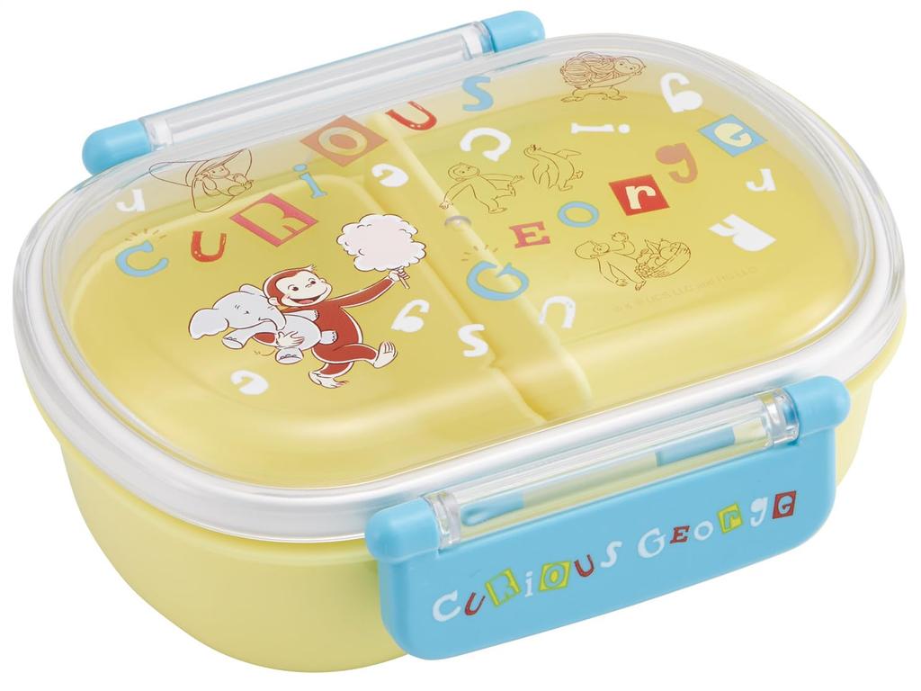 Skater Bento Lunch Made in Curious George Alphabet Children's Box, 360ml, Japan, Design, QAF2BA-A