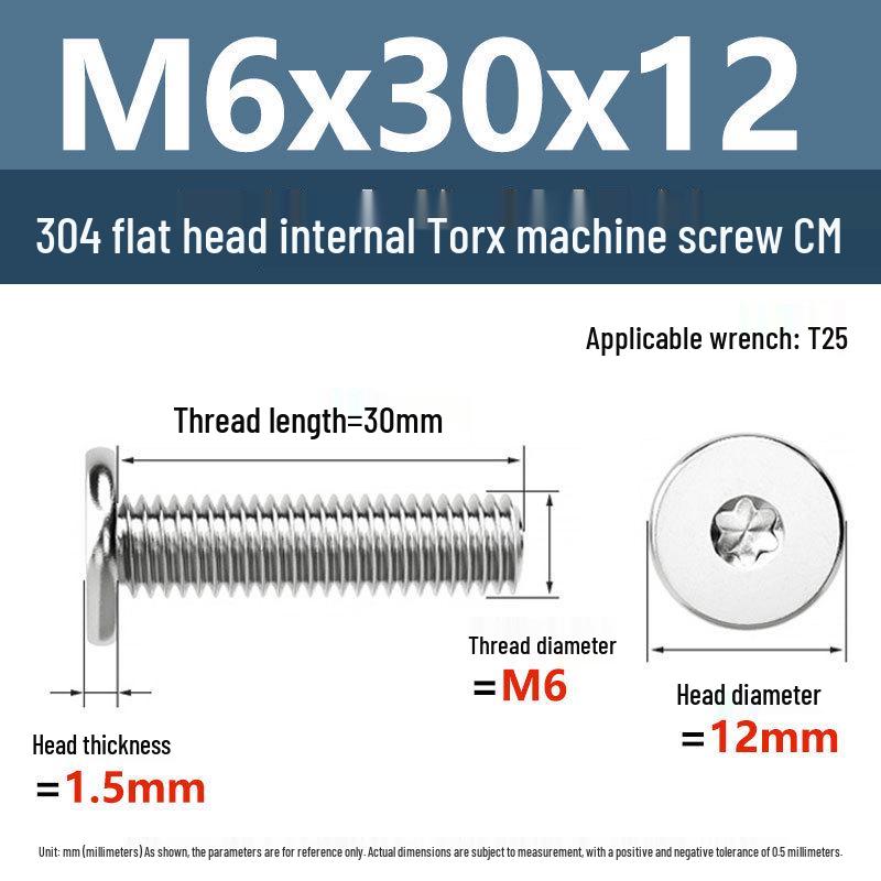 Yigu 304 Stainless Steel Thin Flat Head Torx Screw M2-M8 for Computer Machines