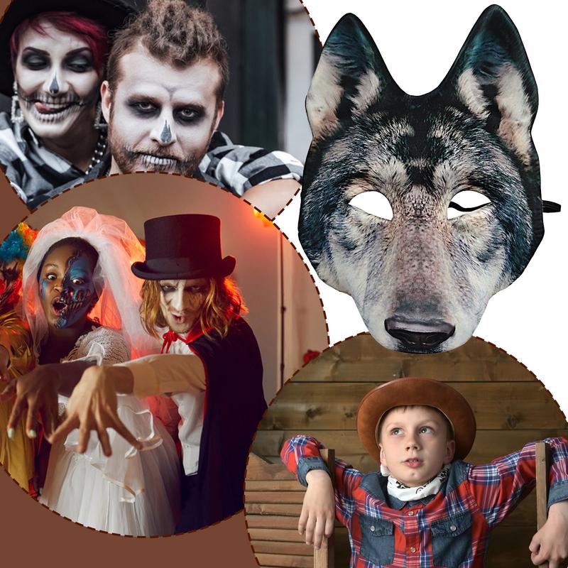 Halloween Pasen Wolf Masker Eng Dier Mode masker Cosplay Kostuum Accessoires Realistisch Gezichtsmasker Hoofdmasker voor Volwassenen