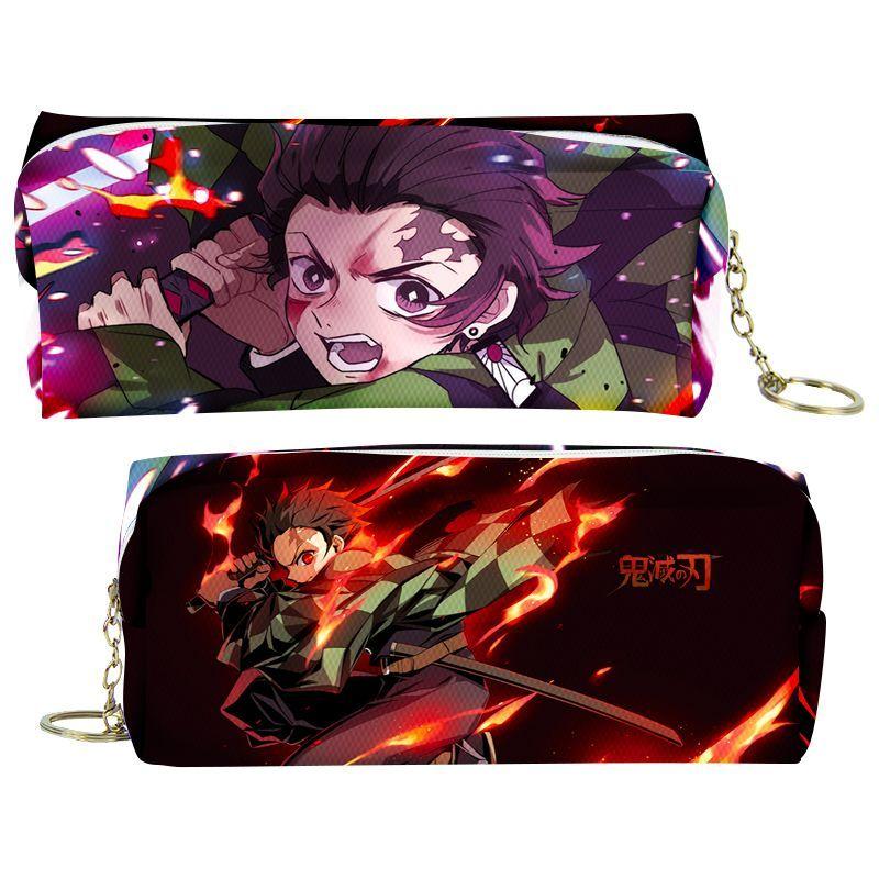 Slayer Demon Cartoon Animation Peripheral Pencil Case Stationery Box Pencil Coin Purse PU Zipper Nezuko Mitsuri Butterfly Ninja