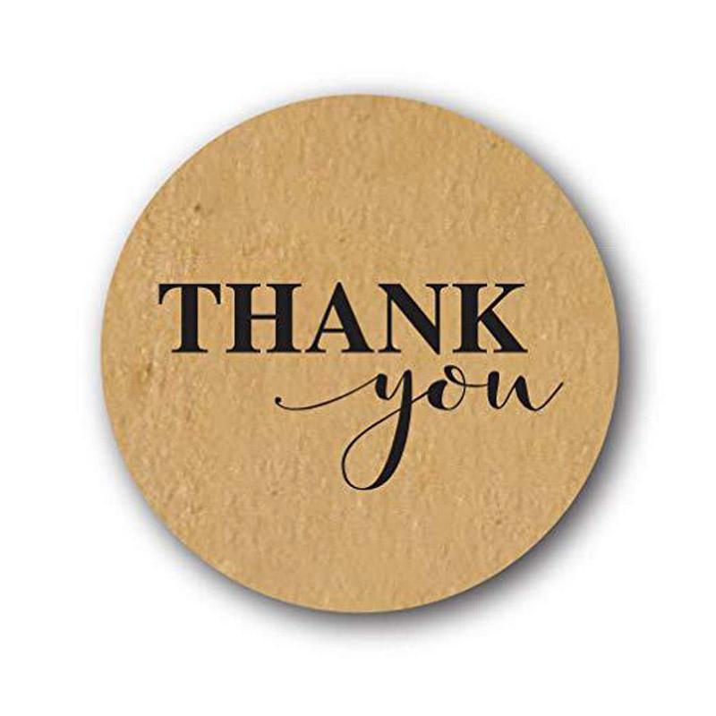 50 Labels per wad Round Natural Kraft Thank You Sticker seal labes Hand Made With Love Sticker Paper Stationery sticker 1 inch