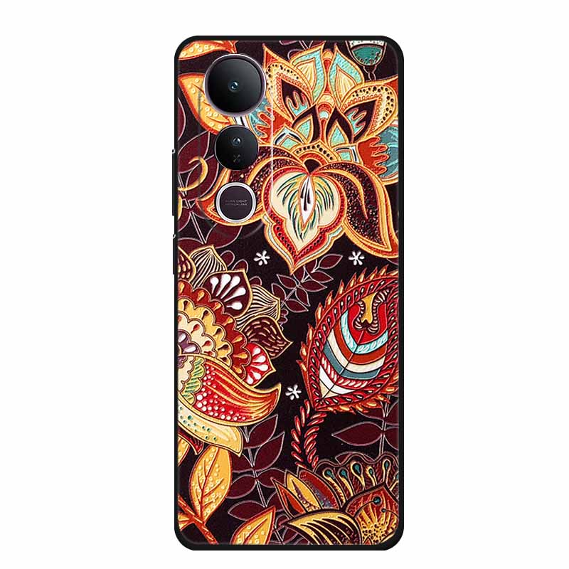 3D Emboss Case For Vivo V50 Lite 4G Phone Case V 50 lite Coque Flowers Silicone Soft Back Cover Funda For Vivo V50 Lite 5G Case