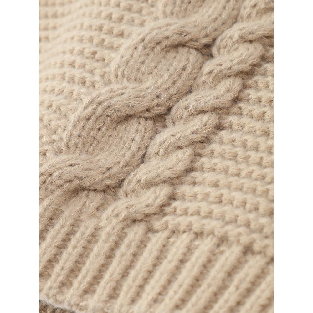 Crew Neck Wide Sleeve Sweater Loose Lazy Versatile Solid Color Fashion Temperament Versatile Knitted Top Women