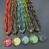 Bohemian Style Imitation Gemstone Pendant Necklace with Retro Handmade Beads