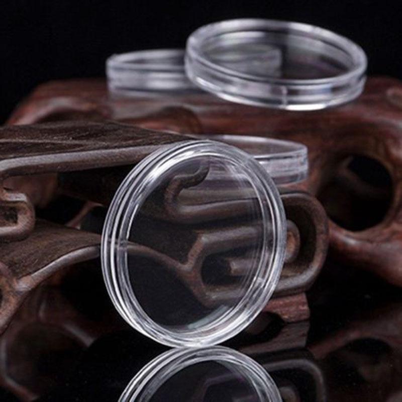 Container Coin Capsules Holder Storage Transparent Box Collection Plastic Protection Round 24mm Accessories Useful